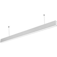 40W LED Linear Suspension Light, Samsung Chips, 4000K - Silver Finish