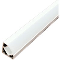 2m Long, White Corner, Aluminium Profile With Frosted Cover