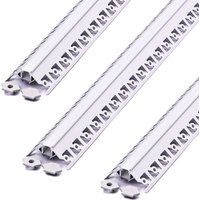 3 Pack - 2m Silver Plaster-In LED Aluminium Profile With Diffuser