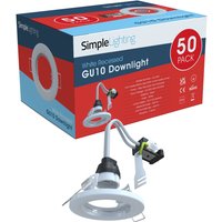 Pack of 50 Recessed GU10 Spot Light in White Finish