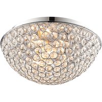 Chryla 3 Lights Faceted Crystals Flush Ceiling Light In Chrome
