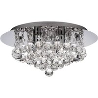 Hanna 4 Light In Ceiling Flush In Chrome With Crystal Balls