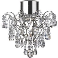 Pleades Chandelier With Crystal Doplets Flush Ceiling Light