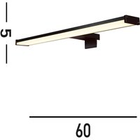 Searchlight Kos LED mirror light, width 60 cm, black aluminium IP44
