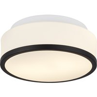 23cm Bathroom Opal White Ceiling Light with Chrome Trim